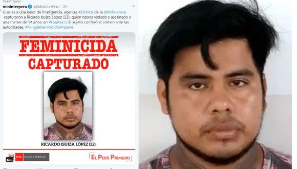 Huánuco. Ricardo Isuiza López admitió su crimen ante la Policía. (Mininter)