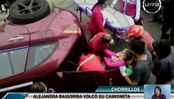 Mira el rescate de Alejandra Baigorria tras accidente en Chorrillos [VIDEO] 