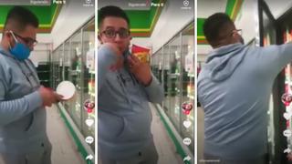 Coronavirus: hombre mete su dedo a helado en supermercado y lo regresa al refrigerador | VIDEO