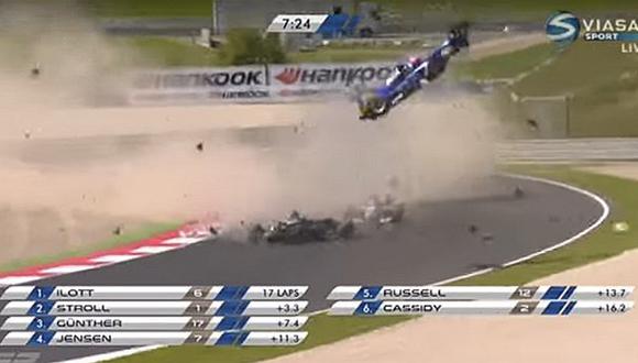 Fórmula 3: Terrible accidente de Ryan Tveter, Peter Li y Pedro Piquet [VIDEO]