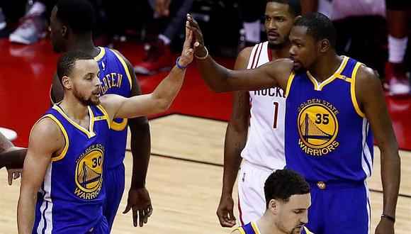NBA: Durant y Curry guían a los Warriors en 108-125 sobre los Rockets