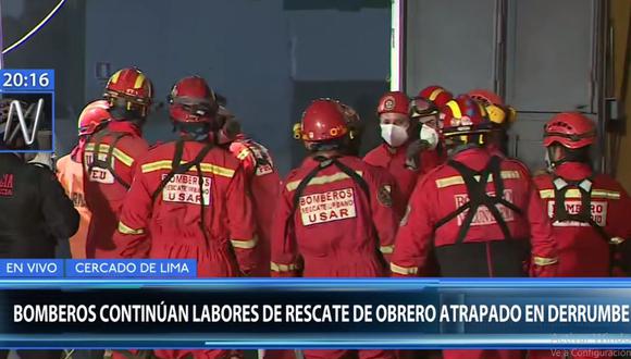 Los bomberos trabajan desde el lunes en la búsqueda del albañil José Martín Huerto Garrido. (Canal N)