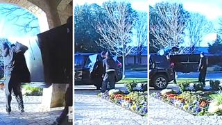 Intentan robar el televisor de una casa, pero lo regresan porque no entra en el auto (VIDEO)