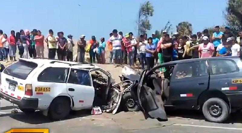 ¡Tragedia! Cinco muertos y tres heridos deja choque frontal en Huacho (VIDEO)
