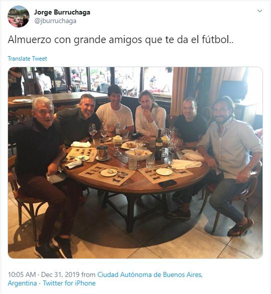 El post de Jorge Burruchaga sobre el almuerzo con Gareca.