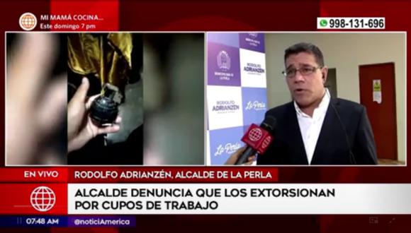 Alcalde de La Perla denuncia que los extorsionan por cupos de trabajo. Foto: América Noticias