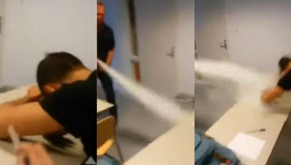 YouTube: Se durmió en clases y profesor usa extintor para despertarlo [VIDEO]
