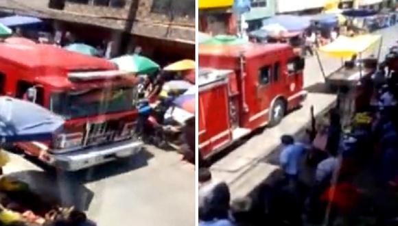 Ambulantes dificultan paso a bomberos que iban a atender incendio (VIDEO)