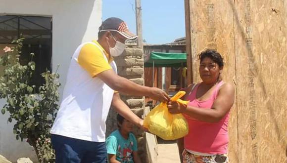 Ica: Alcalde distrital de Salas reparte alimentos a familias necesitadas afectadas con cuarentena nacional (Foto: Municipalidad de Salas)
