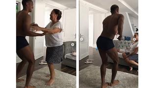 ​André Carrillo sorprende con baile junto a su mami y en ropa interior (VÍDEO)