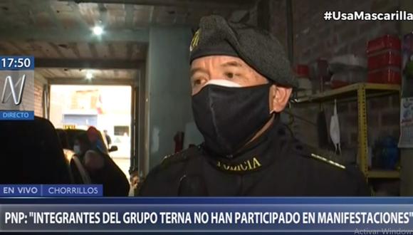 El jefe del Grupo Terna, coronel PNP Fredy Velásquez, detalló cómo fue la participación de su unidad policial durante las recientes protestas ciudadanas. (Canal N)