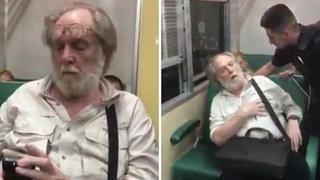 Hombre finge infarto luego que lo increparan por tomarle foto a una joven en el tren (VIDEO)