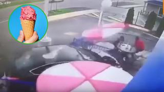 Niña con antojos de helado causó aparatoso accidente vehicular (VIDEO)