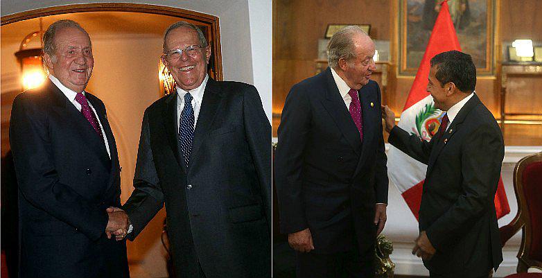 Rey Juan Carlos llega para investidura y se reúne con PPK y Ollanta Humala