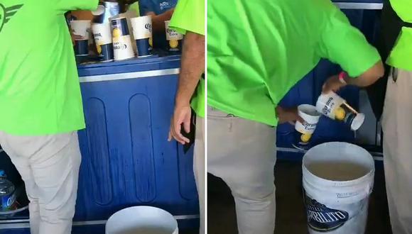 Así reciclan cerveza para vender los restos al público en estadio de fútbol│VIDEO