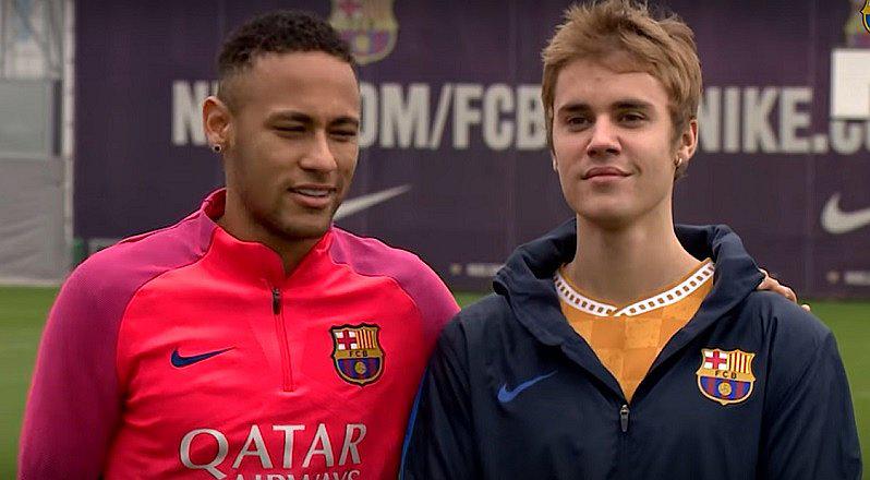 ​Justin Bieber se jugó un partidito con Neymar (VIDEO)