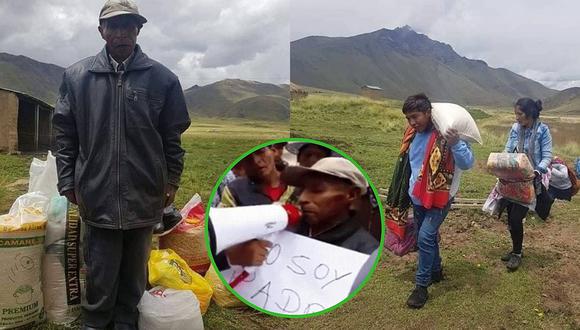 Entregan donaciones al padre de descuartizador de Puno que fue humillado en público 
