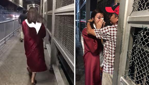 Estudiante graduada en EE.UU. cruza la frontera con su toga para abrazar a su padre deportado