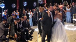 Hombre parapléjico sorprende a su novia parándose y bailando con ella en su boda (VIDEO)