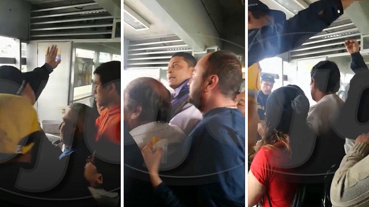 Peleas entre usuarios del Metropolitano por corte de luz (VIDEO)
