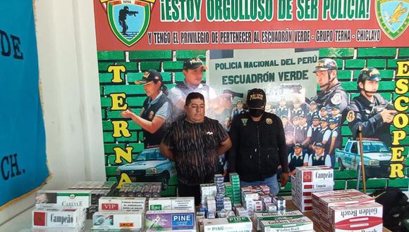 Agentes de la Policía detuvieron a uno de los principales distribuidores en las bodegas de Chiclayo de cigarrillos de contrabando.