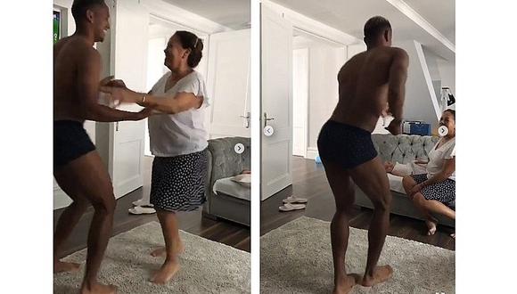 ​André Carrillo sorprende con baile junto a su mami y en ropa interior (VÍDEO)