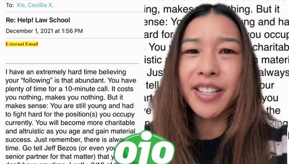 Una exitosa abogada de Nueva York compartió con sus seguidores en redes sociales el mensaje de un estudiante que al parecer no conocía el significado de la palabra no. | Crédito: @cecexie / TikTok