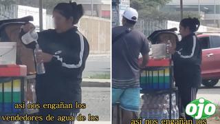 Viral: Graban a vendedora ambulante rellenando botellas de agua que vendería minutos después
