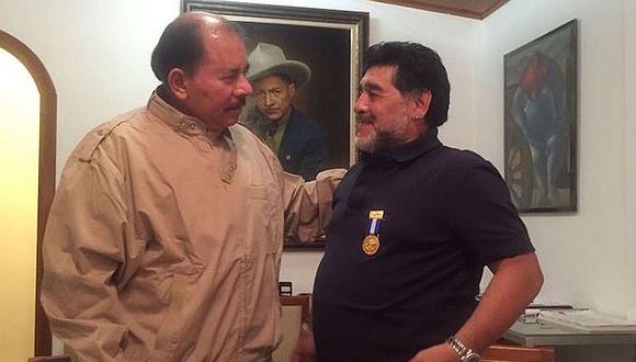 Maradona recibe máxima condecoración que otorga gobierno de Nicaragua 
