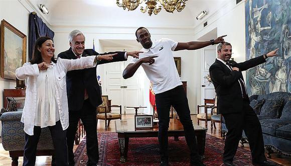 ​Presidente de Chile y Usain Bolt hacen de las suyas en La Moneda