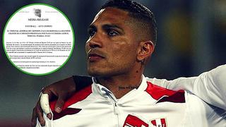 El ​TAS se pronuncia y afirma que no se opondrá a pedido de suspensión de sanción de Paolo Guerrero (FOTO)