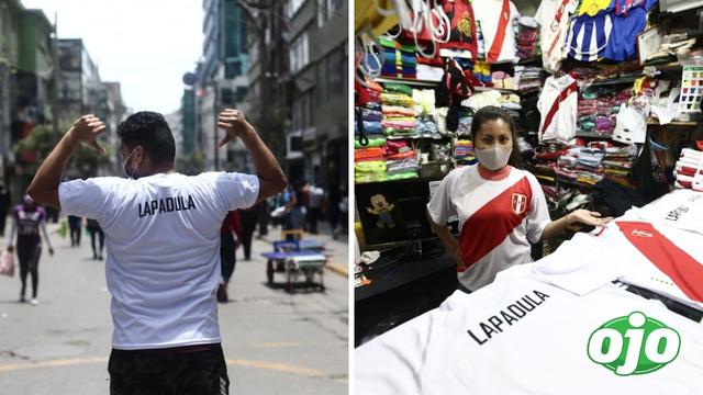 En las galerías de las cuadras 15 y 16 del jirón Humboldt, en el Emporio Comercial de Gamarra, ya comenzó la confección de las camisetas de la selección peruana de fútbol |  Fotos Jesús Saucedo /@photo.gec
