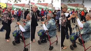 Facebook: anciano deja su andador para bailar salsa (VIDEO)