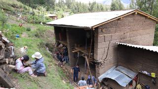 Vivienda queda inhabitable tras sufrir grandes rajaduras por fuertes lluvias en Áncash