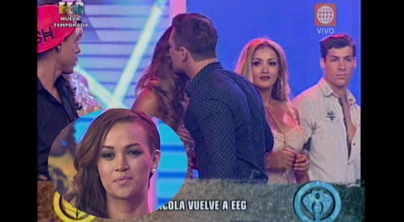 Esto Es Guerra: Nicola Porcella se encuentra con Angie Arizaga y le da un besito  