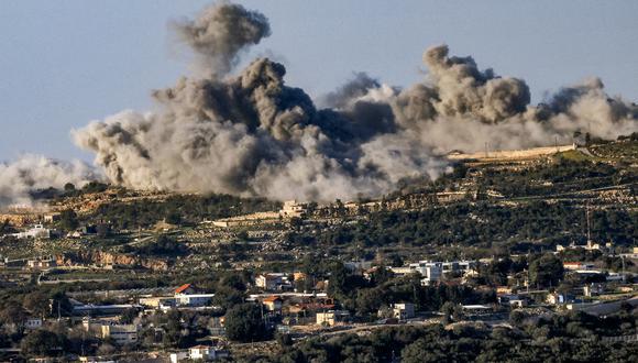 Bombardeo de Israel en medio de tensiones. (Foto de Jalaa MAREY / AFP).