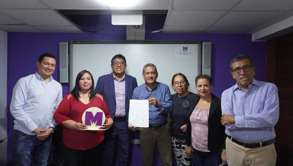 Partido Morado anuncio a su nuevo militante, Mesías Guevara, exgobernador regional de Cajamarca.