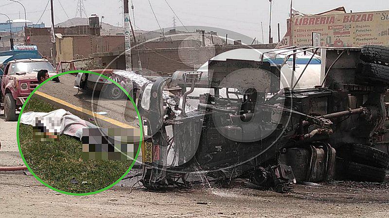 Un muerto y ocho heridos deja accidente de cisterna en Chosica (FOTOS Y VIDEO)