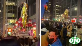 Procesión del Señor de los Milagros sorprende las calles de New York