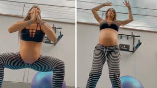 Korina Rivadeneira revela su rutina de ejercicios pese a sus siete meses de embarazo | VIDEO