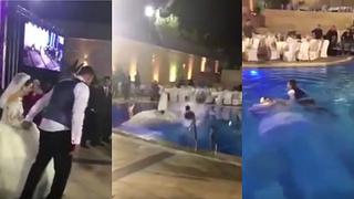 YouTube: Se lanzan a la piscina el día de su boda y son el hazme reír (VIDEO) 