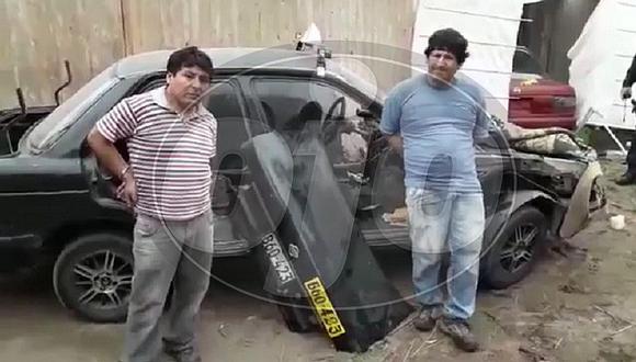 Chorrillos: dos presuntos “robacarros” son capturados cuando desmantelaban vehículo (VIDEO)