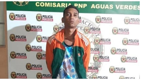 El sujeto fue capturado por las calles del distrito de Aguas Verdes cuando intentaba escapar de los agentes de la Policía Nacional (Foto: PNP)