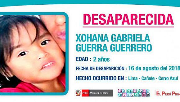 Activan "Alerta Amber" para dar con la ubicación de niña desaparecida en Cañete