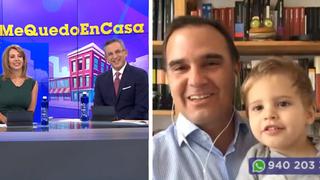 Raúl Tola: Su hijo menor interrumpe transmisión en vivo y periodistas enloquecen | VIDEO