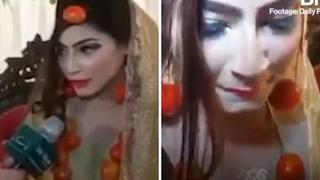 Novia de Pakistán prefirió usar tomates en vez de joyas de oro