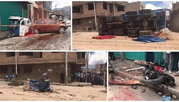 Cajamarca: trailer sin frenos provoca múltiple choque y mueren cuatro personas (VIDEO)