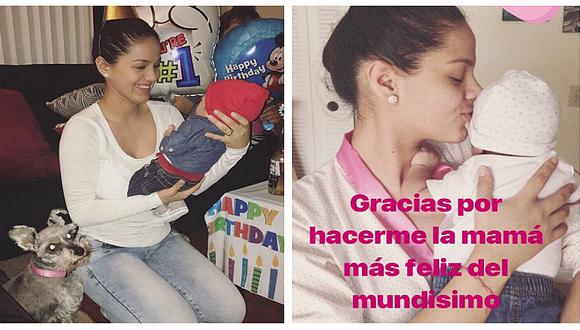 Katy García celebra el primer mes de su bebito con hermosa fiestita (VIDEOS)