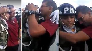 Venezolano es consolado por soldado al cruzar frontera a falta de comida (VIDEO)