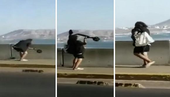 Hombre es sorprendido arrojando un scooter en Barranco (VIDEO)